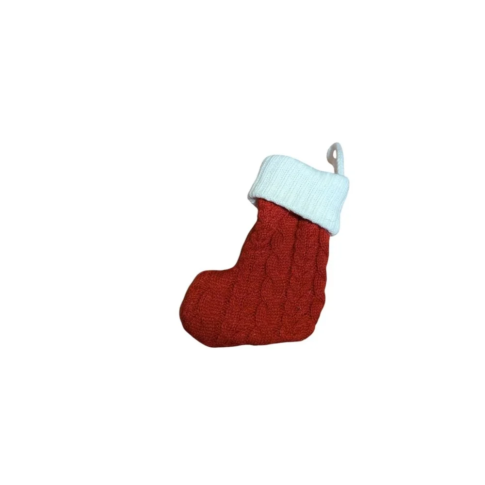 Kohls Red Mini Christmas Stocking Monogram A Cable‎ Knit Red Initial B 7